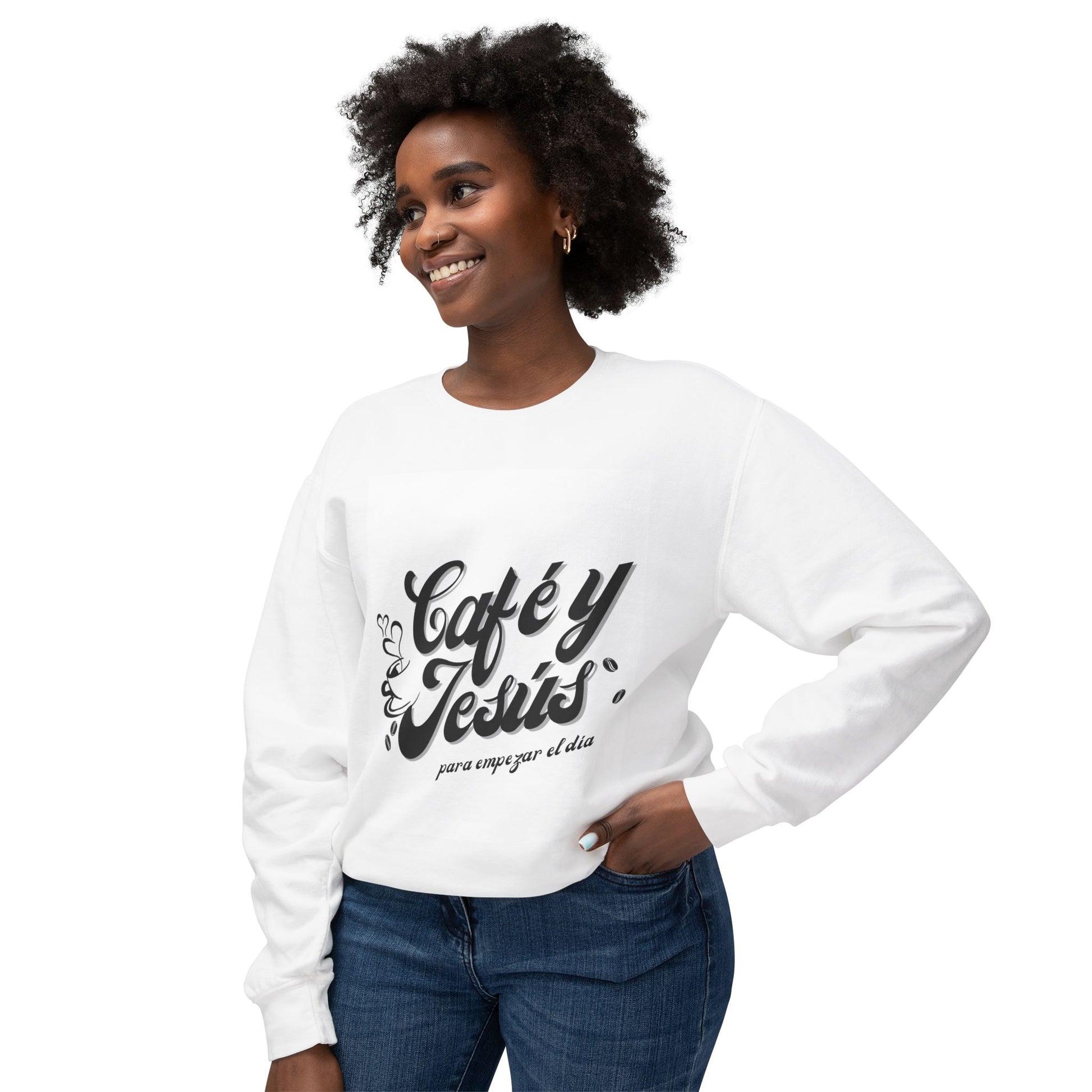 Café y Jesús unisex crewneck sweatshirt in soft cotton blend