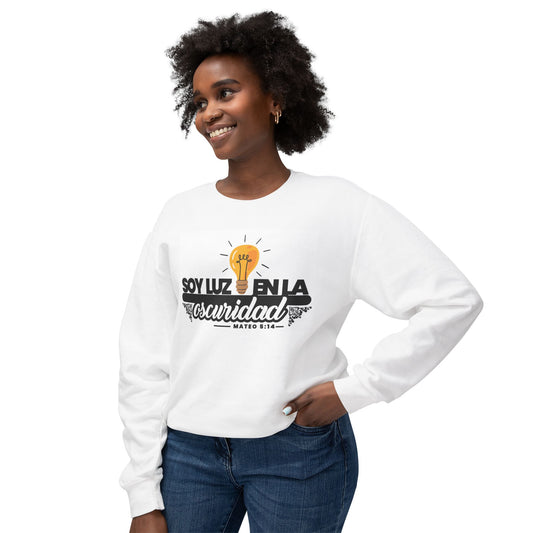 Inspirational crewneck sweatshirt with uplifting quote, cozy unisex fit in soft cotton blend