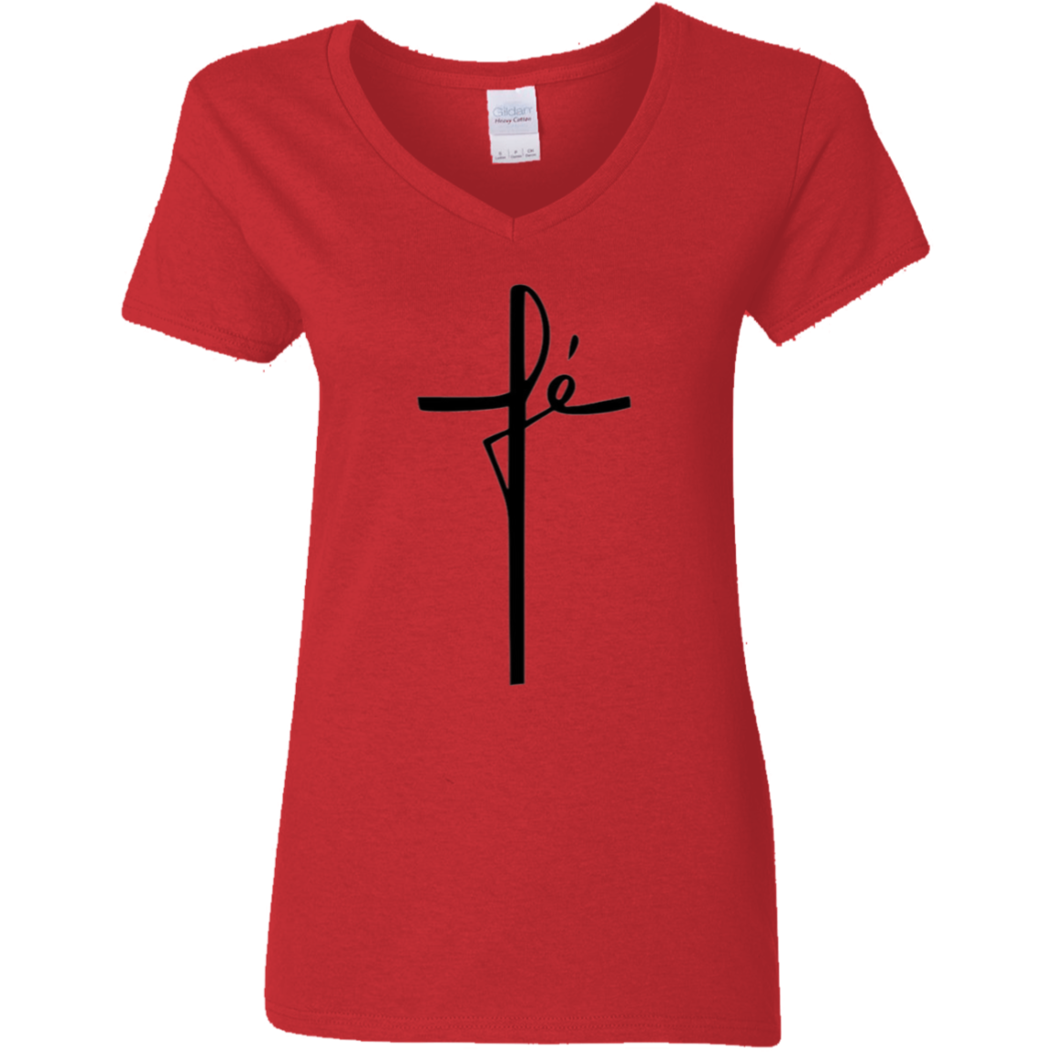 Women’s Cross V-Neck Cotton T-Shirt